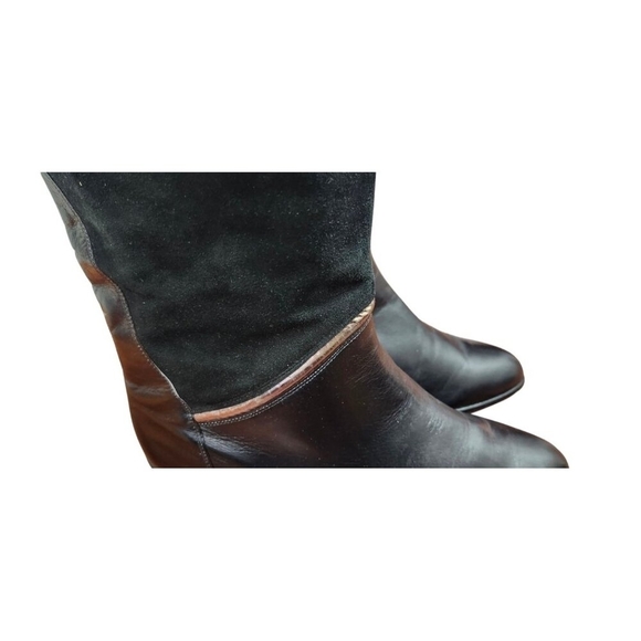 La Vallee Vintage Boots Size 11 Black Leather Pull On New Condition - Picture 3 of 15